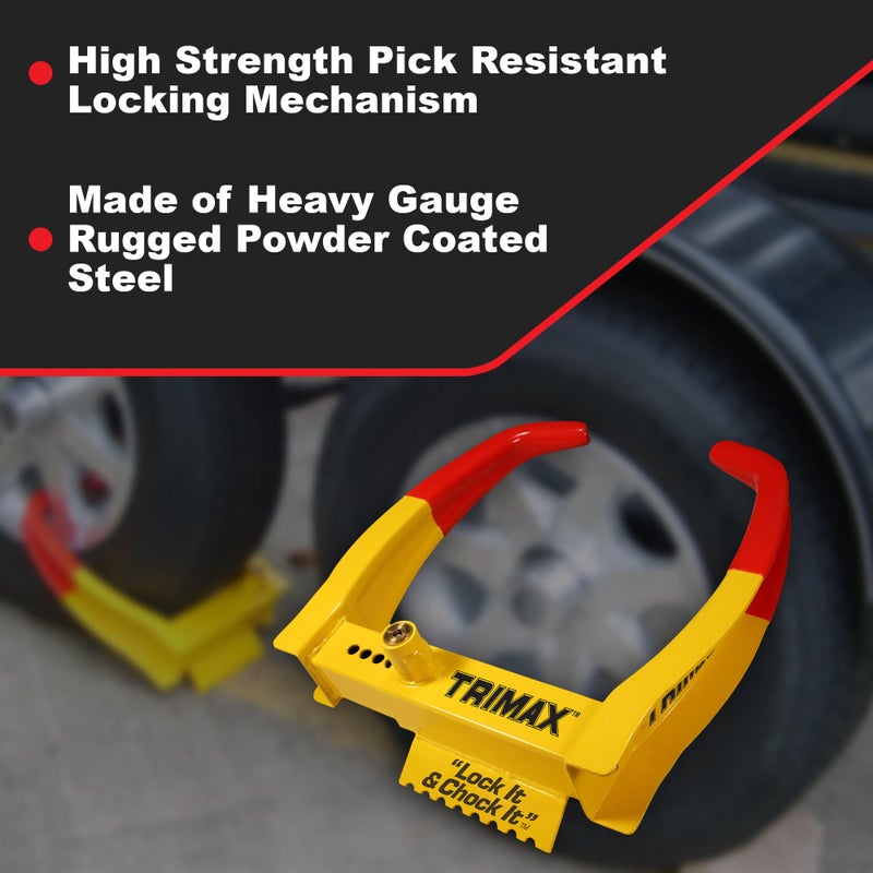 TRIMAX TCL75 - Trailer Wheel Lock - Fits 7"-11.25" Tires - Wheel Boot Lock for Trailer, Car, Truck, Boat, ATV, Camper, and More - Image 2